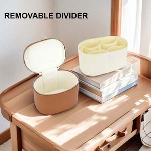 Factory Logo Women's Makeup Bag Travel Make up Organizer Toiletry <b>Storage</b> Case Layered PU <b>Cosmetic</b> Bag Makeup <b>Storage</b> Bag - Product Image 6