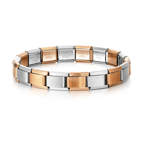 Vente flash - <span class=keywords><strong>Bracelet</strong></span> personnalisé en acier inoxydable doré, noir et bleu, bijoux italiens, 18 perles, pendentif, charme, <span class=keywords><strong>bracelet</strong></span> pour couples, femmes et hommes - Product Image 5