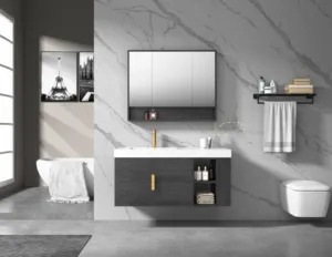 1200Mm Luxe Moderne Badkamer Wastafelmeubel Met Badkamer Vanity Met Wastafel En Vessel Bassins AJ6021