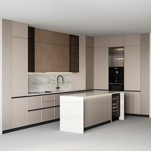 Mueble de Cocina a Medida con Diseño en Forma de U, Estilo Americano, con Panel <span class=keywords><strong>Empotrado</strong></span> y Isla, para Apartamentos en el Reino Unido - Product Image 2