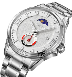 Montres Skmei 9326, logo personnalisé, montre pour homme, bijoux de luxe, montre pour homme, phase lunaire, bracelet en acier, montre-bracelet pour homme - Product Image 1