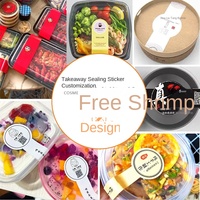 Étiquette de scellage personnalisable pour plats à emporter, emballage alimentaire pour la restauration, autocollant adhésif anti-fuite et inviolable, sécurité jetable en acrylique