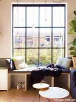 Pan-Steel casas de lujo Ventana de hierro forjado, ventanas y puertas de acero costo Ventana de hierro, ventanas de acero residenciales