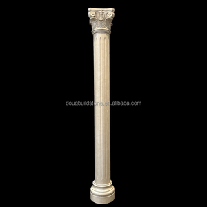 Colonna Rotonda in Marmo Bianco di <span class=keywords><strong>Carrara</strong></span> Incisa e Personalizzata, Stile Romano, di Tendenza, per Progetti di Ville e Hotel - Produzione Dougbuild - Product Image 4