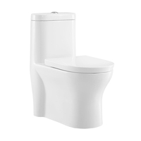Appareils sanitaires de qualité supérieure Commode de type P Salle de bain en céramique Noir mat Toilettes une pièce