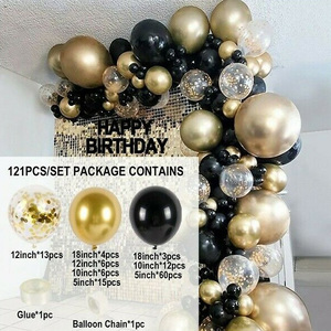 <span class=keywords><strong>Amazon</strong></span> Offre Spéciale noir ballon guirlande arc kit or argent métallique ballons d'hélium globes pour la fête d'<span class=keywords><strong>anniversaire</strong></span> célébration - Product Image 5