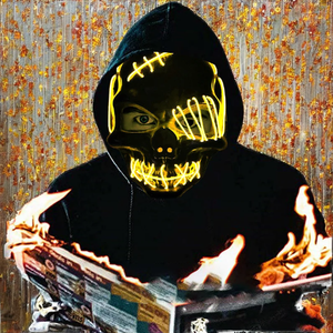 Unisex korkunç aydınlık kafatası maskesi PVC LED parlayan iskelet kafa maskeleri korku parti sahne Cosplay kostüm cadılar bayramı dekorasyon için - Product Image 1