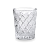 Vente en gros de mini-gobelets en verre transparent de 39 mm et 49 mm avec motif en relief et base épaisse pour les confiseries et les salons de thé