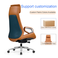 Vente directe d'usine, chaise de bureau exécutive en cuir de style moderne, design ergonomique, hauteur réglable, pivotante, cadre en alliage d'aluminium
