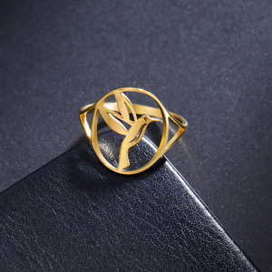 Chim Phượng nuốt chim bồ câu đại bàng vòng khép kín cho phụ nữ đồ trang sức thời trang thép không gỉ ngón tay rỗng phụ kiện dễ thương động vật - Product Image 1