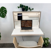 Bureau mural pliable en bois, gain de place, bureau de secrétaire, table flottante en contreplaqué, table basse en bois