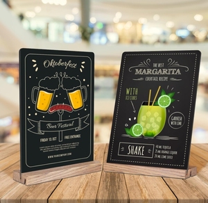 Gỗ nhỏ bảng đen dấu hiệu với đứng bằng gỗ clipboard đơn chủ cho <span class=keywords><strong>Tabletop</strong></span> trang trí - Product Image 3