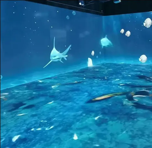 Sıcak interaktif 360 duvar projeksiyon sistemi duvar/zemin projektör 3D sürükleyici projeksiyon tüneli deneyimi - Product Image 2