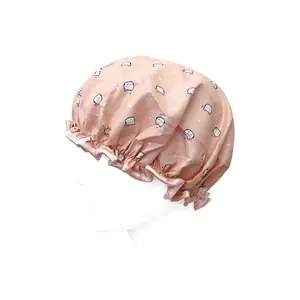 Microfiber Double Layers Elastic Reusable Waterproof Bath Cap Shower Cap