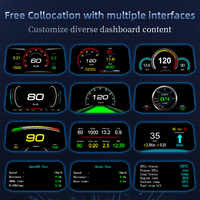 Compteur de vitesse GPS HUD OBD2 de haute qualité pour voiture, avec navigation, design miroir, TPMS, affichage tête haute C3-BT