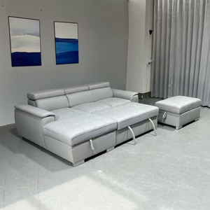 Ensemble de canapé d'angle en forme de L moderne Revêtement en cuir PU Canapé durable Meubles de salon écologiques en vente - Product Image 4