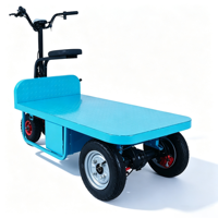Chariot électrique à plateforme à 4 roues, chariot électrique à plateau, capacité de charge de 1200 kg, chariot de transport pour la manutention des matériaux en entrepôt