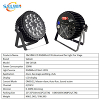 SAILWIN SW-C6V18 18x18W LED RGBWA+UV Par lumière professionnelle pour scène, fête, spectacle