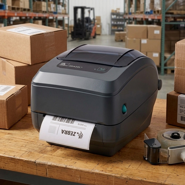 Original Zebra GK420t 203dpi Thermal Desktop Barcode Printer USB Interface 4-inch Ribbon Label Maker MAC & PC Thermal Printer