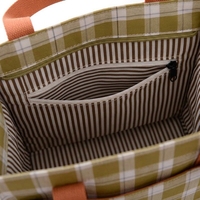 Sac fourre-tout imperméable à carreaux moyens avec doublure TC, taille personnalisée pour les trajets quotidiens, sac à lunch, usage décontracté