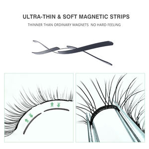 Vente en gros de faux cils magnétiques naturels doux réutilisables à étiquette privée, extensions de cils magnétiques 3D avec applicateur - Product Image 2