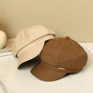 Autumn Winter New Octagonal Hat Internet Popular All-Match Painter Beret Visor Cloth Material <b>Makes</b> <b>Face</b> Look Small Japanese - Product Image 1