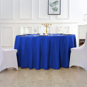 Reusable Polyester <b>Round</b> Pattern <b>Tablecloth</b> Plain Black for Wedding or Party for Outdoor Use - Product Image 4