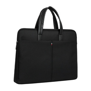 Sac à bandoulière pour ordinateur portable en tissu Oxford imperméable, mallette d'affaires, sac de voyage fin pour documents, sac fourre-tout matelassé pour femmes et hommes, sac pour ordinateur portable avec logo personnalisé - Product Image 5
