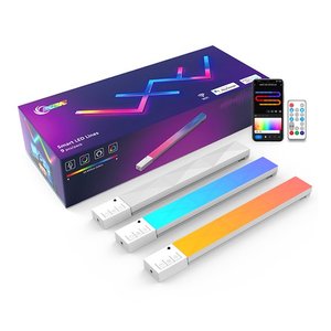 <b>LED</b> Wall <b>Lights</b> with Remote Music Sync RGB <b>USB</b> Powered DIY Indoor Computer Game Bedroom Decoration - Product Image 1
