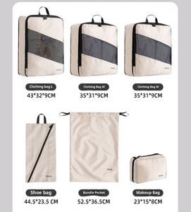 Oem Custom Modern Thickened Polyester Cloth Travel <b>Clothes</b> Bag Six-Piece Set Bundle Shoe Cover Multifunction <b>Storage</b> - Product Image 6