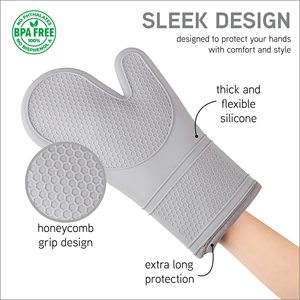 Kitchen Extra Long Silicone 6pcs Oven Gloves Set with High <b>Heat</b> Resistant Non-Slip Potholders Hot <b>Pads</b> for Baking Cooking - Product Image 3