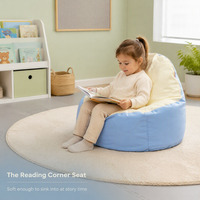 Fauteuil pouf doux pour enfant, bicolore, personnalisé OEM/ODM, pour maternelle, coin lecture, vente en gros, aire de jeux