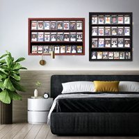 Cadre photo en bois avec protection UV anti-décoloration, taille personnalisée, style rustique, couleurs marron/noir/gris, convient à 24 cartes Demon.