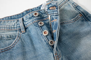 MGL <span class=keywords><strong>pantaloni</strong></span> corti a gamba dritta a quattro bottoni estivi Slim-Fit Micro-elastico a gamba larga Denim Casual - Product Image 3