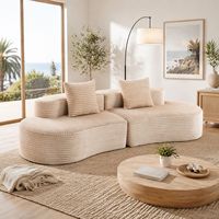 Weißes Cord-Sofa in L-Form, Modulares Dreisitzer-Sofa, Kreatives Unregelmäßiges Anpassbares Modernes Einfaches Schwamm-Sofa für Hotelgebrauch