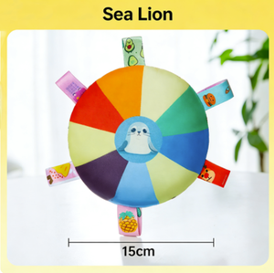 Dischi Volanti Interattivi a Forma di Cartone Animato, Giocattoli <span class=keywords><strong>da</strong></span> Masticare per Cani, Peluche con Motivo Girevole, Campanelli e Resistenza ai Morsi - Product Image 4