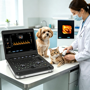 Échographe <span class=keywords><strong>Doppler</strong></span> Couleur Portable à Prix d'Usine, Écran 15,6 Pouces, Scanner Cardiaque 3D pour Cliniques Vétérinaires Bovines, Équines et Canines - Product Image 2