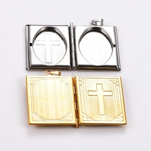 Pendentif Médaillon Porte-Photo en Acier Inoxydable, Breloque pour Photos, Bijou, Cadeau de Fête, Couleur Argent/Or - Product Image 3