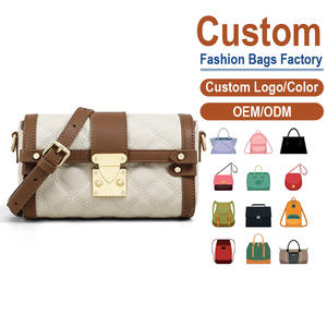 Custom Authentic Split Leather Crossbody Bag-Solid Pattern Gold-Tone <b>Lock</b> Closure | Contrast-Color Accents Summer/Autumn/Winter - Product Image 1