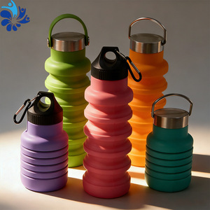 Botella de agua plegable de silicona de 500 ml, ecológica, portátil, para deportes, fitness y uso al aire libre - Product Image 2