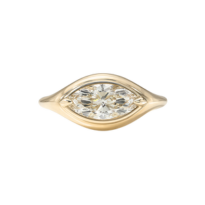 Anello Unisex in Argento Sterling 925 Placcato Oro 18K con Moissanite Taglio Marquise 1CT, Montatura a Griffe, Stile Signet, D VVS1, Supera il Test del Diamante - Product Image 3