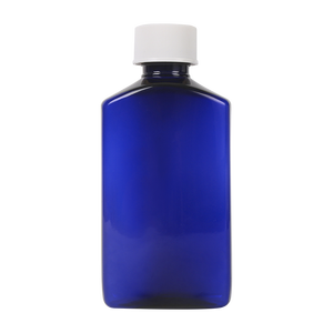 Bình Đựng Nước Uống Siro Ho Vô Trùng Phẳng Hình Vuông Thú Cưng Màu Xanh Dương Có Nắp Đậy Và Nắp Chống Trẻ Em Bình Đựng Thuốc - Product Image 1