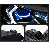Ensemble de phares à projecteur laser à double couleur avec cadre bleu et yeux dorés, compatible avec les phares X5 G05 SUV 2019 à 2022