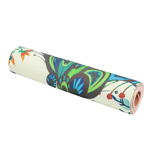 Tapis de yoga en daim et caoutchouc antidérapant, écologique, avec impression de logo personnalisé, coloré, accessoire de gym à domicile, vente en gros - Product Image 3