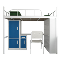 Nouveau Design Structure à boucle lit Loft Inter-dortoir avec combinaison armoire et bureau lit superposé pour adultes