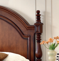 Lit de Roi Classique en Bois Massif Sculpté pour Villa et Mobilier de Chambre Antique GSA45-GSA46