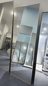 Gold <strong>Square</strong> LED Free Standing Mirror with <strong>Frame</strong> Bathroom Vanity Mirror for Home Decor - Product Image 3
