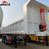 Semi-remorque à benne basculante arrière lourde à 3 essieux, 12 roues, en acier, 60 tonnes, essieu Fuwa de 13 tonnes, d'occasion, Sinotruk, à vendre