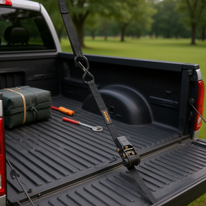 Paquete de 4 Correas de Amarre con Trinquete, 1 x 15 Pies, Gancho en J de Nailon, Resistencia a la Rotura de 2200 Lb, para Sujetar Carga y Equipo de Jardín - Product Image 2