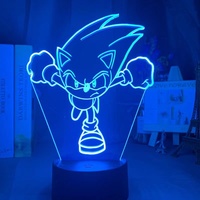 Lampe à 7 couleurs changeantes, modèle de figurine sonique 3D